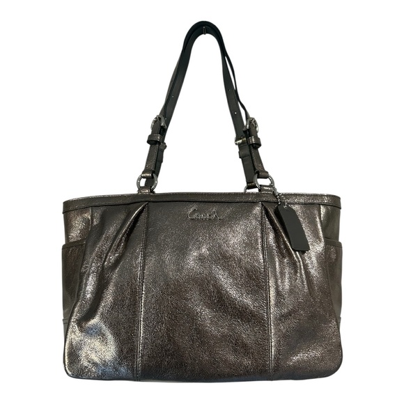 Coach Metallic Gray Tote - Picture 1 of 7
